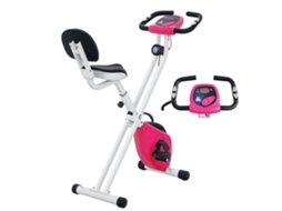 Bicicleta De Interior Dobrável Colaboração .fr X Ffhandball, 8 Níveis De Resistência, Encosto E Selim Reguláveis, Rosa.