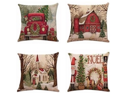 Funda De Almohada Decorativa Navideña De Algodón Y Lino, 45x45 Cm, Temas Navideños Para Sofá Y Hogar