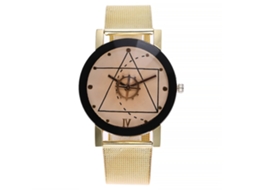 Relógio de quartzo unissex Vansvar com pulseira de malha de liga metálica (mostrador em ouro branco)