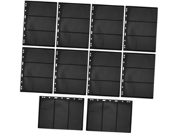 Healifty Lote De 10 Feuilles Intérieures Noires Recto - Verso Para Álbum De Coleção De Timbres 3 Rangées