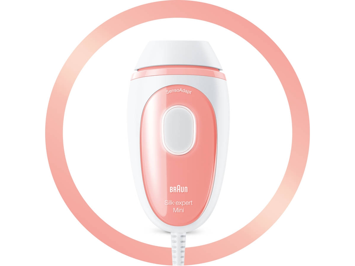 Depiladora Luz Pulsada BRAUN Silk·expert Mini PL1000 (IPL - Multi-zonas - Branco e Rosa)