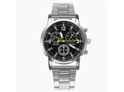 Reloj Analógico Para Hombre Con Correa De Acero Inoxidable Y Caja De Aleación (negro)