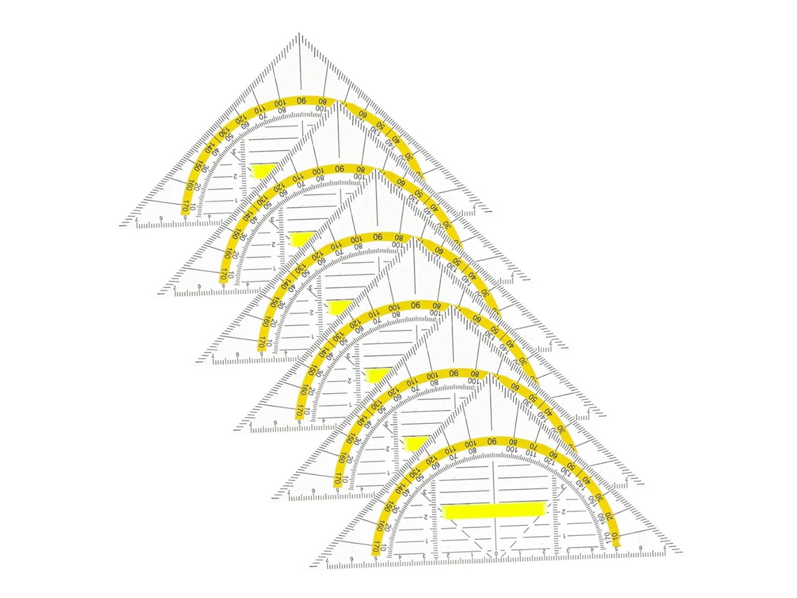 Jojofuny Conjunto De 6 Réguas Triangulares Multifuncionais Para
