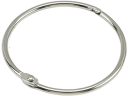 Conjunto de 30 argolas de metal para cadernos e carteiras escolares, resistentes e ideais para organizar documentos.