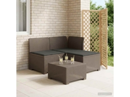 Vidaxl Sofá De Jardim 3 Lugares Com Almofadas Visual Rattan Pp