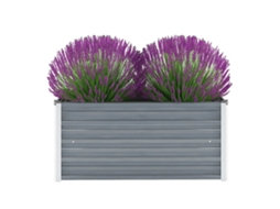 Vidaxl Canteiro Elevado De Jardim Aço Galvanizado 100x40x45cm Cinzento