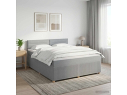 Vidaxl Cama Box Spring Com Colchão Cinzento-claro 140 X 190 Cm Tecido