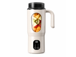 Liquidificador Portátil Recarregável Para Sumos E Smoothies, 12 Lâminas, 7,4 V, Bege