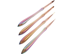 Potes de gel para unhas, para manicures, 4 unidades resistentes e compostáveis com designs variados.