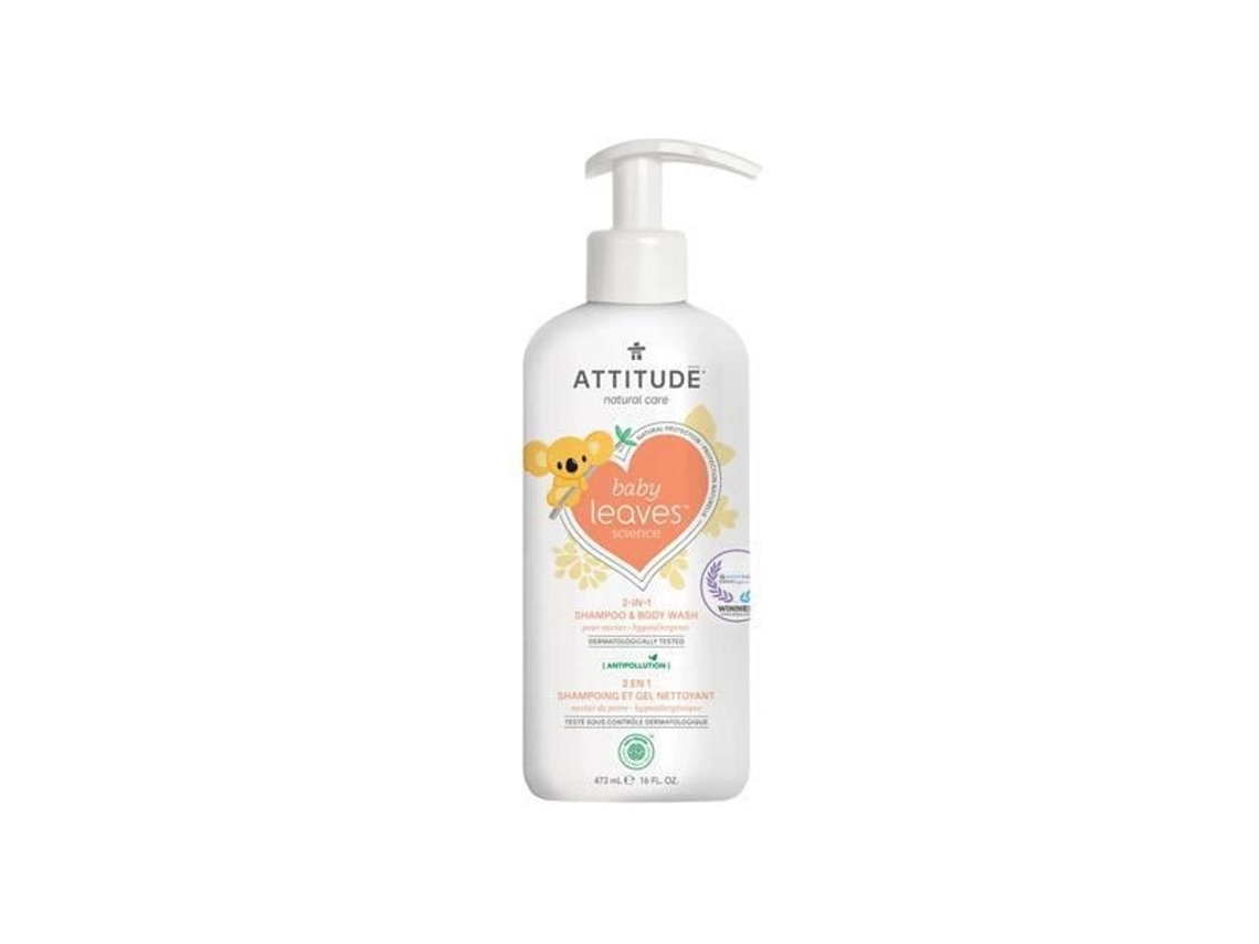 Shampoo 2 em 1 Attitude Baby Leaves com Néctar de Pêra