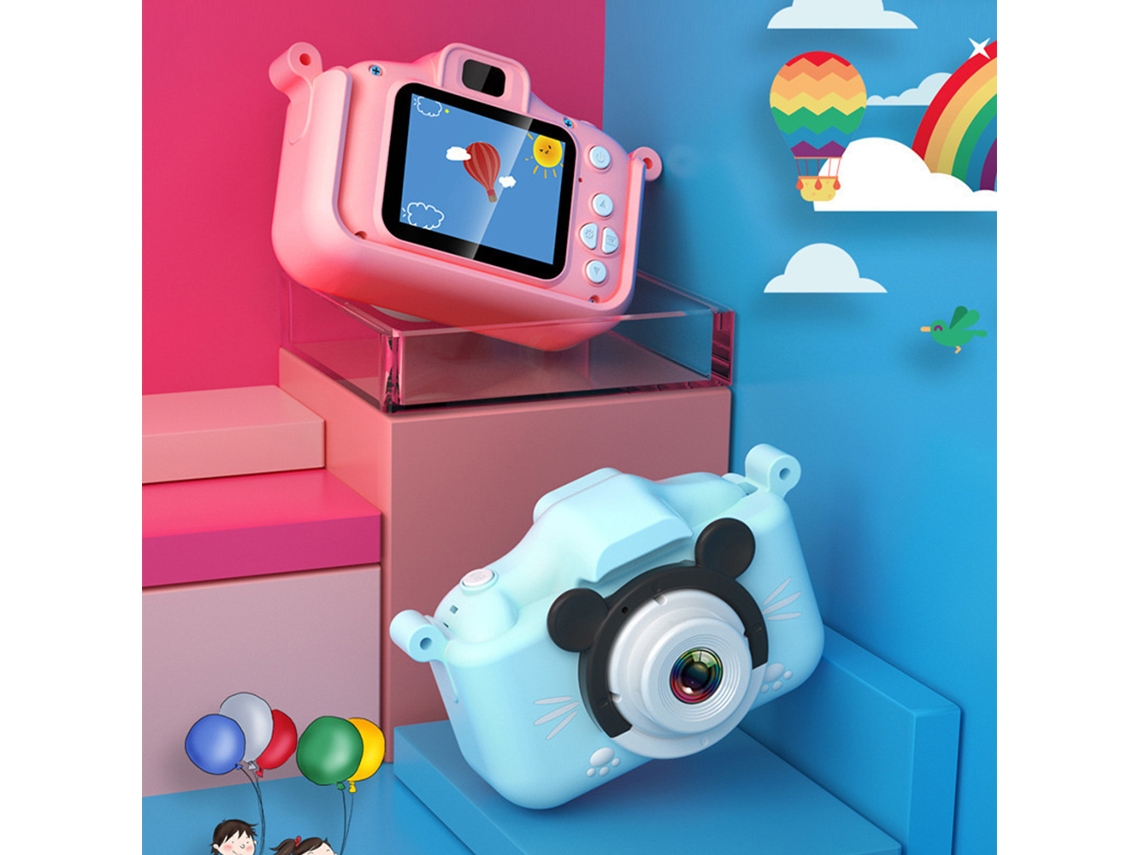 Câmera Digital Infantil 20mp Dual Lente Tela Ips 2.0 Brinquedo Anti-queda Rosa