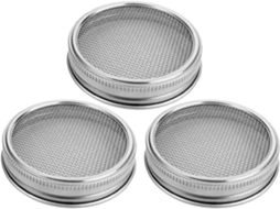Tampas Para Frascos De Germinação, 3 Peças, 70mm Largura, Malha Aço Inoxidável, Sementes Potes Pedreiro
