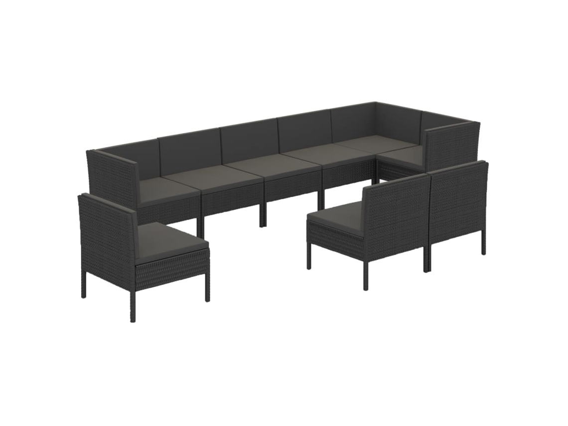 Garden Lounge Set, Garden Lounge Sets Vidaxl Preto Rattan / Vime (n/a)