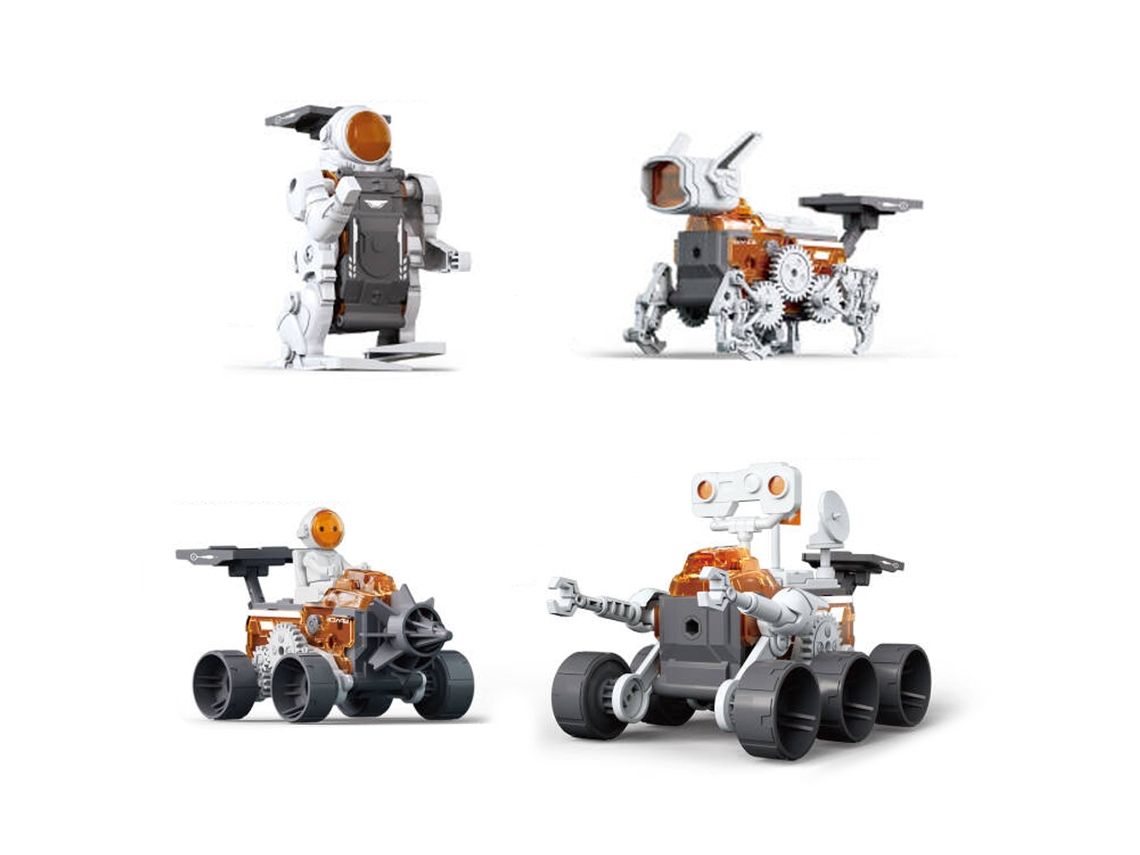 Mali brinquedos de Montagem Stem 4 em 1 Robô Espacial Blocos Educativos 138pcs para Crianças 8+
