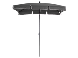 Guarda-chuva De Cinza Terraço Alumínio 198x130x245 Cm Retangular Jardim Com Função Inclinação