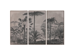 Conjunto de 3 Molduras de Juta com Palmeiras, 180x4x120cm ALEXANDRA HOUSE LIVING