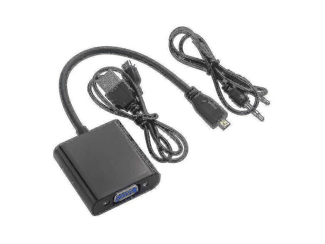 Adaptador HDMI Lurelia Cabo para VGA, 1920x1200, 1080p, com áudio, com alimentação, compatível com PS3, preto