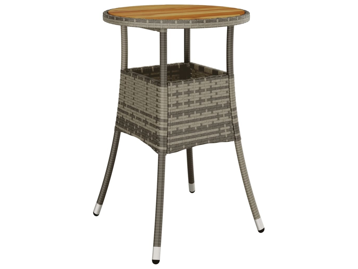 Maison Exclusive - Mesa De Jardim Ø60x75 Cm Madeira De Acácia E Vime Pe Cinzento