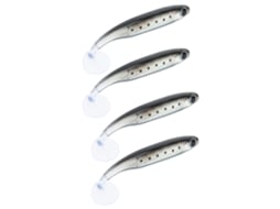 Isca de Pesca Tpr 100mm Paddle T Tail Preta 4pcs