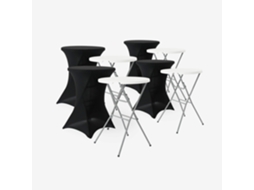 Mesa De Recepção Dobrável De Aço Com Capa De Proteção, Conjunto De 4, Preto Sweeek