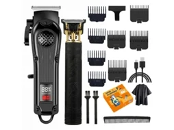 Máquina De Cortar Cabelo Profissional Portátil Sem Fio Com Led 