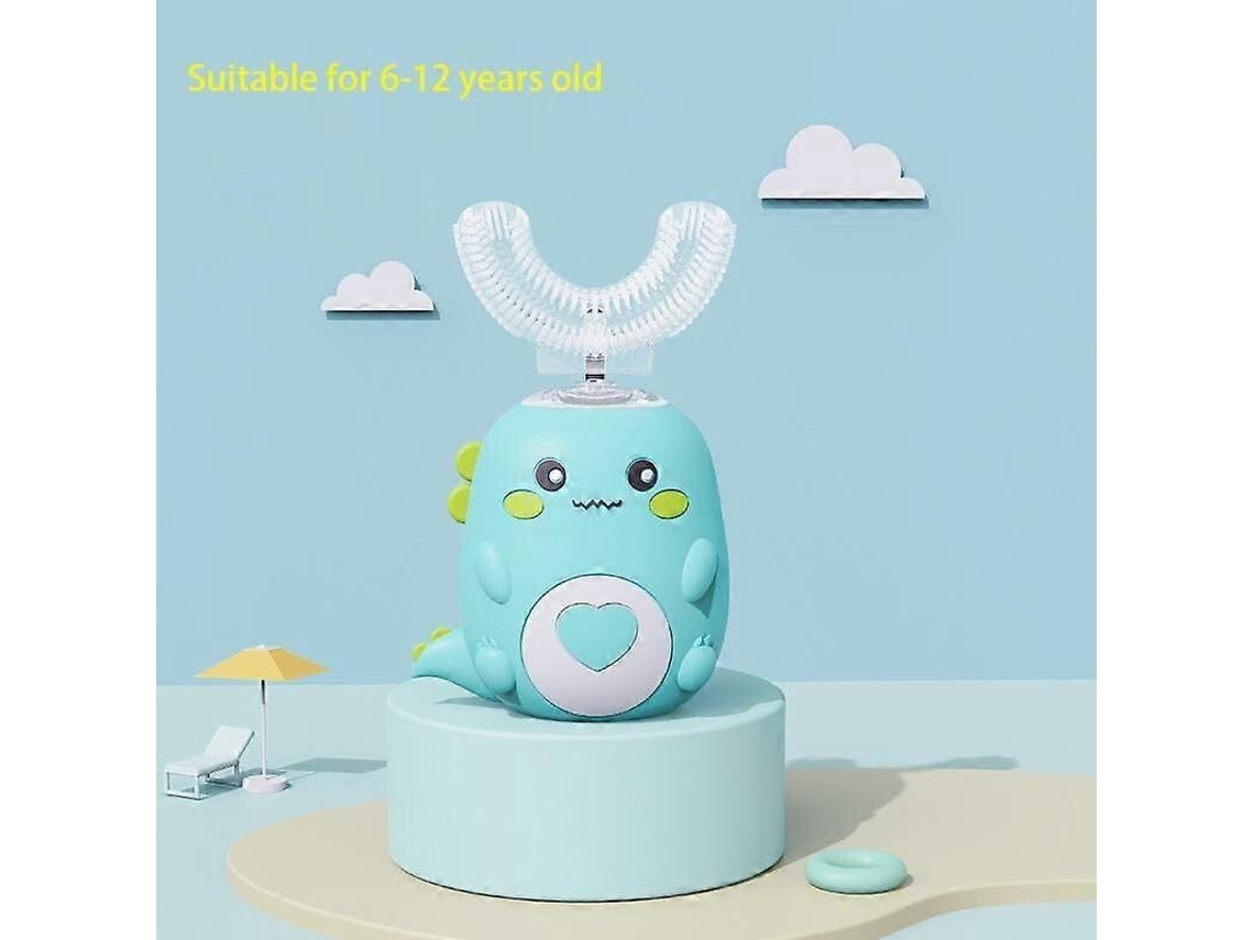 Crianças em Forma de U Escova Dentes Elétrica 360 Graus Inteligente Cartoon Silicone D Entes Automática Recarregá GOKOCO