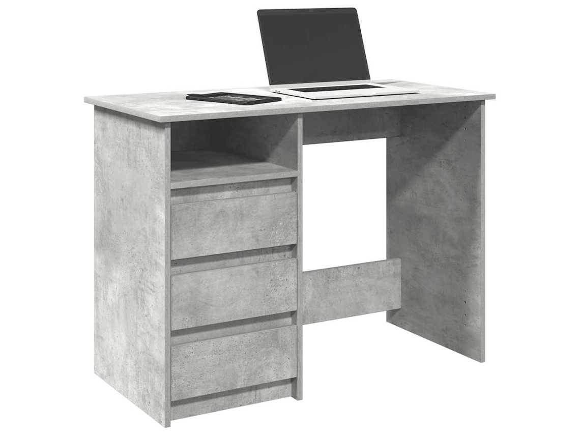 Vidaxl Secretária 102x50x75 Cm Derivados De Madeira Cinzento Cimento
