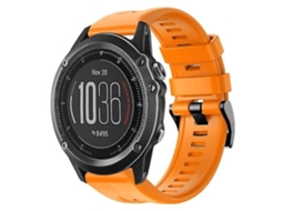 Lurelia Pulseira Garmin Fenix 3, Fivela De Metal, Cor Sólida, Silicone, Laranja