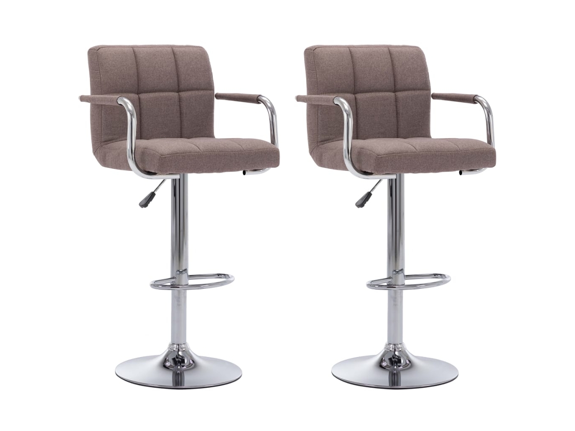 Bar Chair, Bar Chairs Vidaxl Cinzento-acastanhado Tecido (n/a)