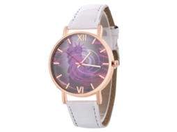Relógio de quartzo simples e elegante para casais com pulseira de couro unissex.