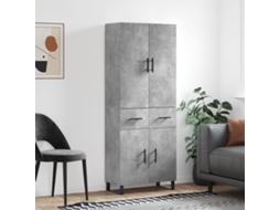 Vidaxl Armário Alto 69,5x34x180 Cm Derivados De Madeira Cinza Cimento