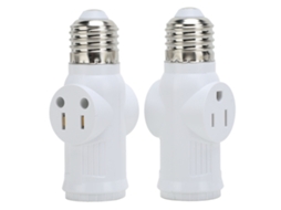 Adaptador De Tomada De Lâmpada 3 Pinos E26, 2 Unidades, Conversor De Tomada Branco