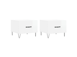Mesas de Centro 2 Pcs 50x50x40 Cm Branco Brilhante MAISON EXCLUSIVE