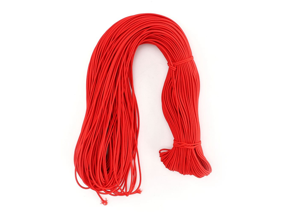 Faixa elástica redonda feita de cordão elástico colorido (especificação de 100 metros, material de poliéster)