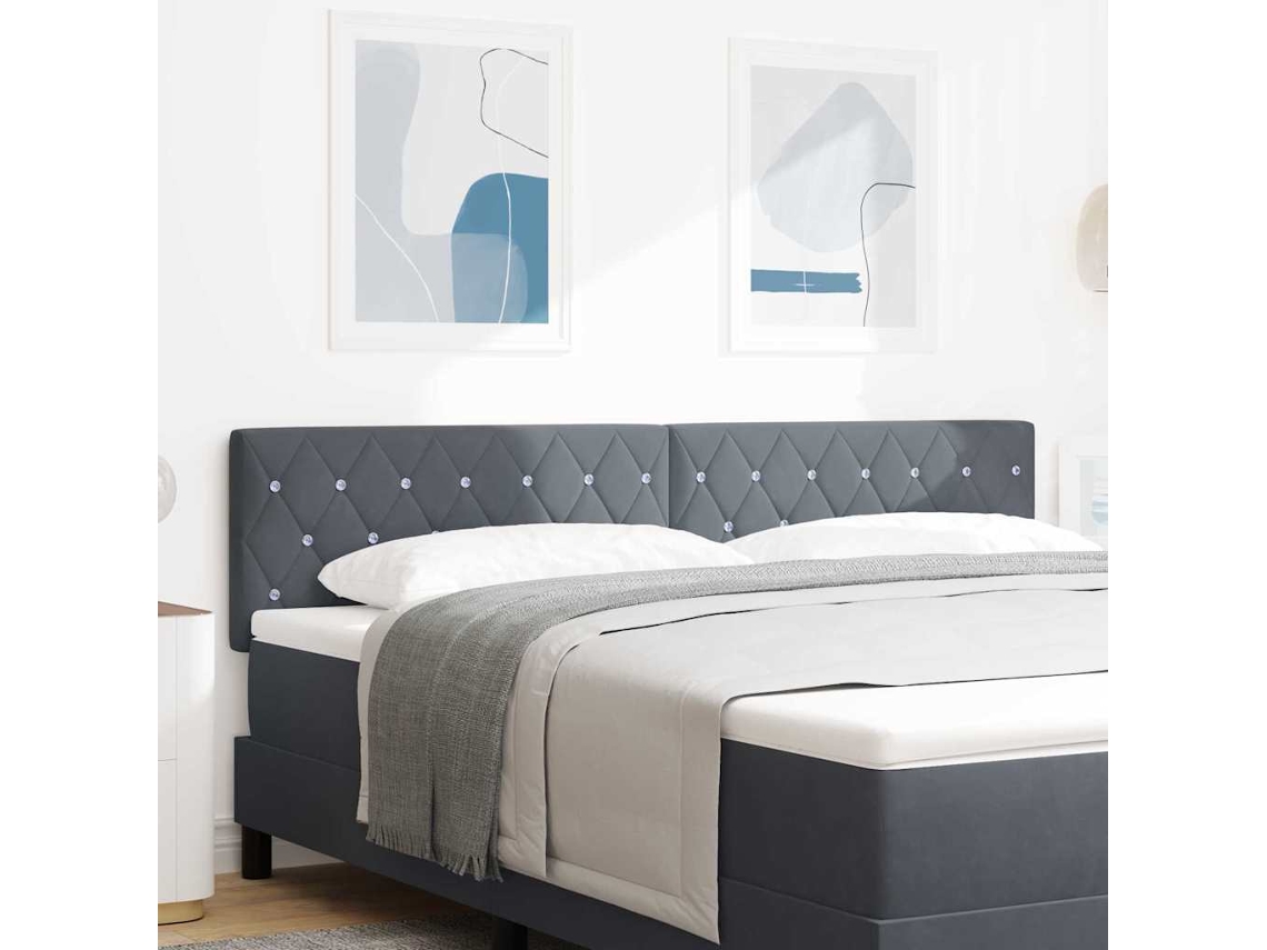 Vidaxl Cabeceira Cinza Escuro 180 Cm Veludo