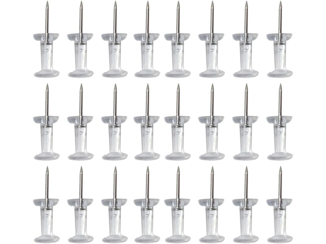 Alfinetes Veemoon, 300 unidades, em plástico transparente e metal, para fixar fotos e mensagens. Ideais para mapas e quadros.