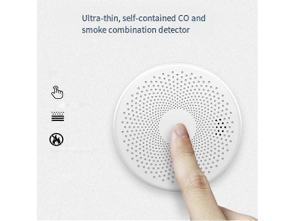 Detector Inteligente De Fumaça E Monóxido De Carbono Com Wi-fi E Alertas Por Aplicativo, Alarme De Incêndio 2 Em 1 Para Segurança Residencial, Se