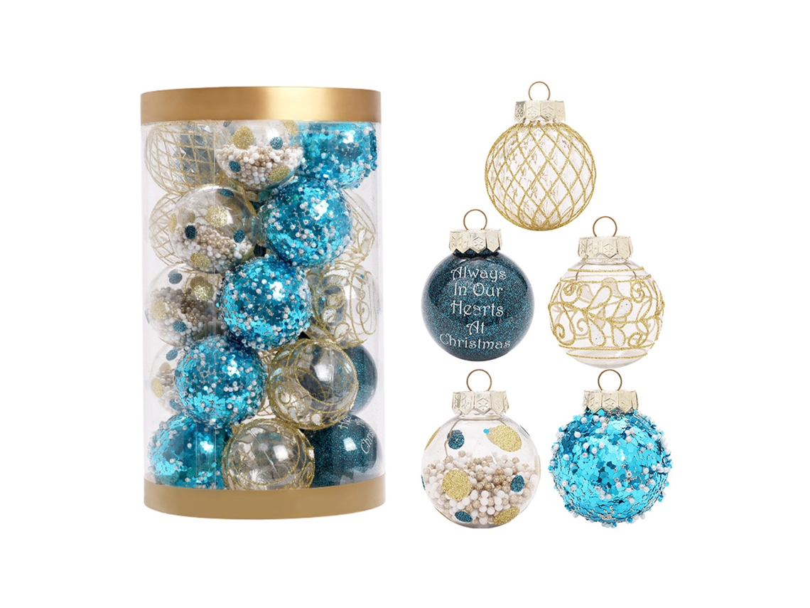 Laxiscreed Conjunto De 25 Bolas De Natal Pintadas Com Lanyard Azul Para Decoração Festiva