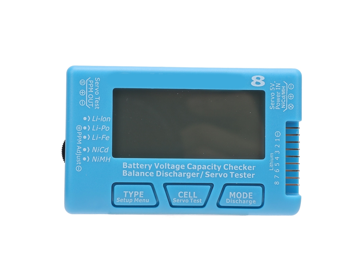 Testador De Capacidade E Voltagem De Bateria Digital Lcd Com Backlight Para Rc Lipo Li-ion Life Nicd Nimh 2-8s