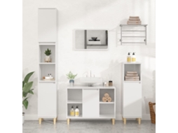 Vidaxl Móvel P/ Lavatório 80x33x60 Cm Deriv. Madeira Branco Brilhante