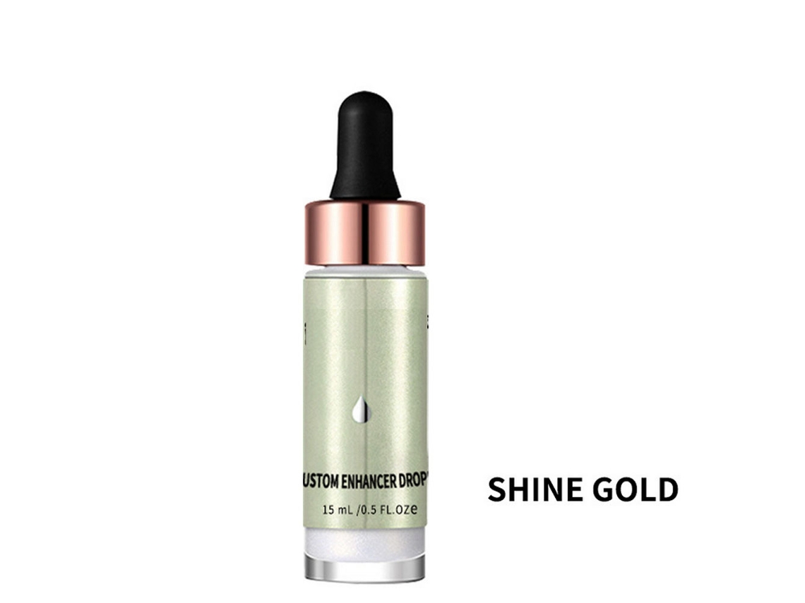 Líquido Concentrado De Destaque E Contorno Facial Com Brilho Dourado Para Lábios E Rosto - Textura Suave E Fácil De Aplicar