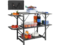 Mesa de Cozinha de Acampamento Estação de Cozinha Portátil Dobrável de Peça Única com Bolsa de Transporte VEVOR