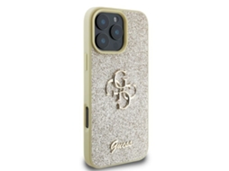 Capa para iPhone 16 Pro Max GUESS Pele Sintética Rígida Dourado