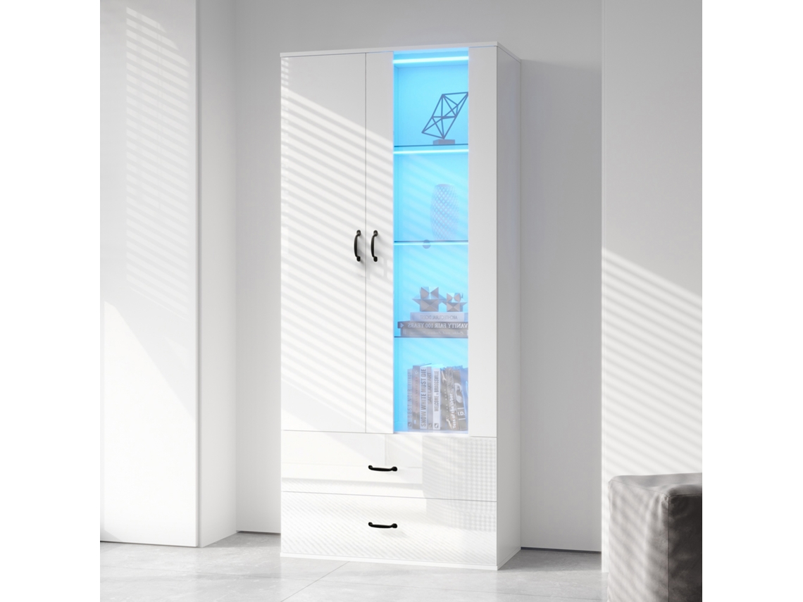 Vitrine Iluminada Com Led, 2 Portas, Expositor Com Porta Transparente