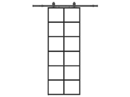Sliding Door, Sliding Doors Vidaxl Preto Vidro (76 X 205 Cm (152.5 Cm Sliding Rail))