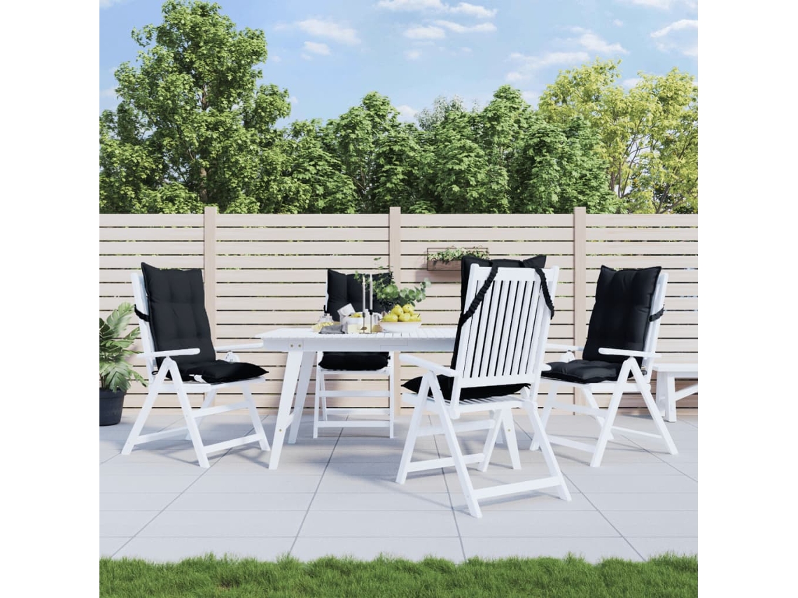 Almofadões P/ Caseira Encosto Alto 4 Pcs Tecido Oxford Preto Dkd Home Decor