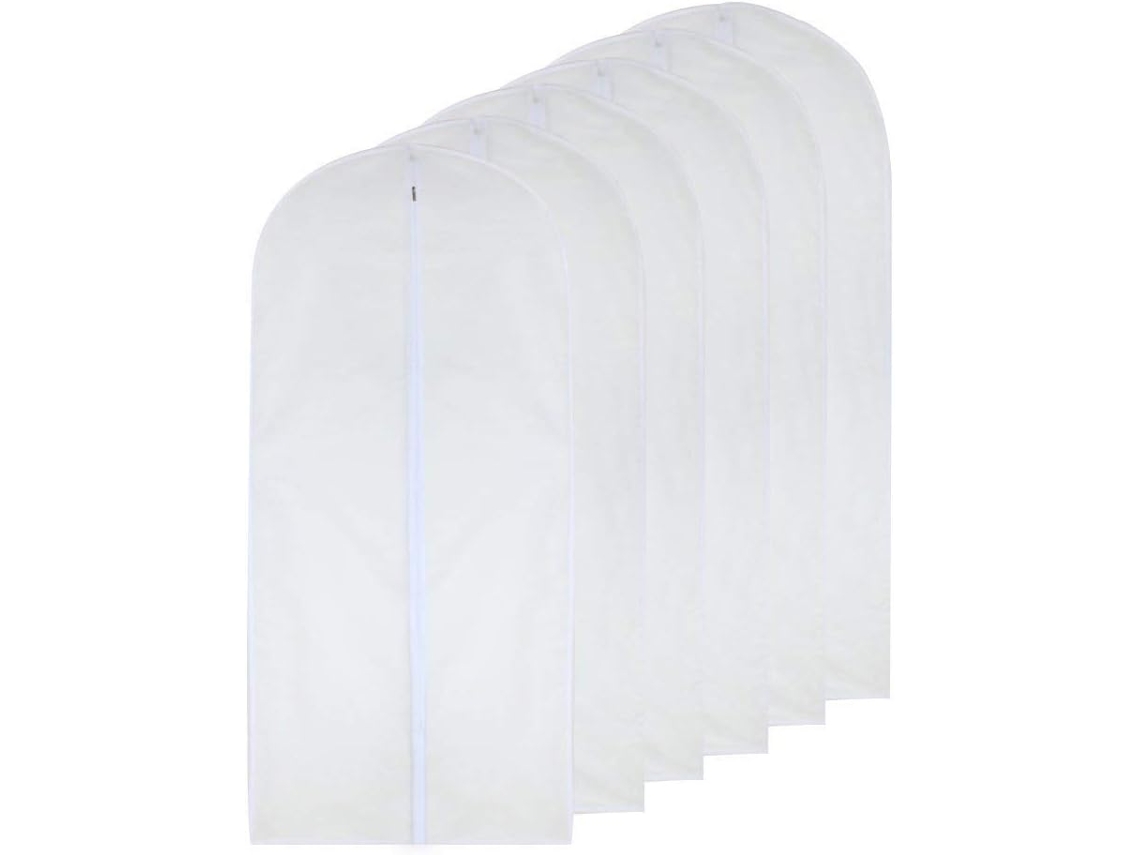 Pacote com 6 camadas para roupa de dança Slowmoose branca com zíper completo (60 cm x 120 cm)