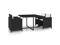 Outdoor Dining Set, Outdoor Dining Sets Vidaxl Preto Rattan / Vime (n/a)