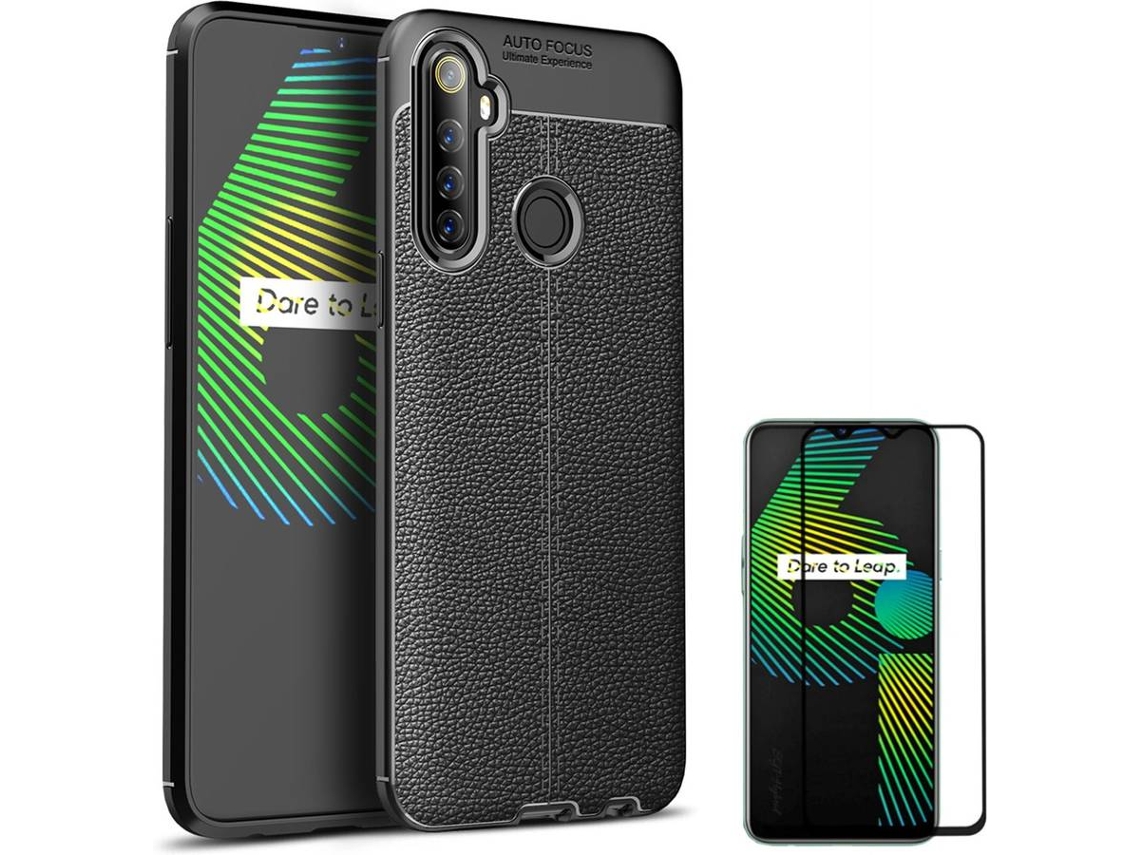 Capa e Pelicula Realme 6i Rugged Leather Preto
