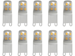 Lâmpada Led, 10 Unidades, Base G9, 2w, 20w, Ac220-240v, 2700k, 200lm, Para Uso Residencial, Comercial Ou Substituição De Fontes Convencionais